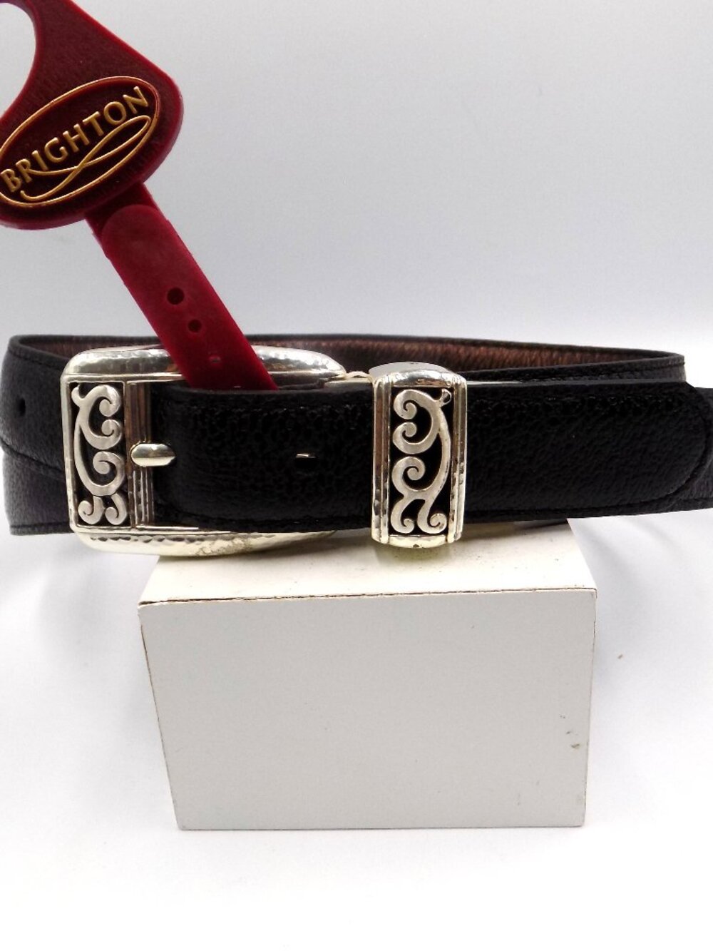 Brighton Western Mantilla Reversible Leather Belt Size 40 Black / Bronze